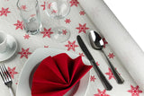 Rollo Mantel Papel 1,2x50m 37gr Blanco Deco. Estrellas (Tinta Roja)