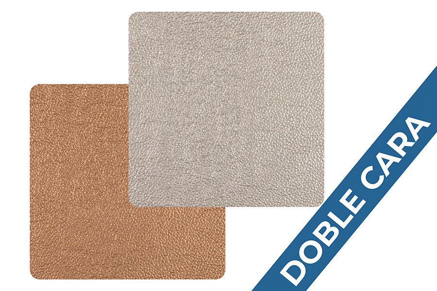Posavasos Polipiel Cuadrado 10x10cm Plata-Oro (10pq x 6uds)