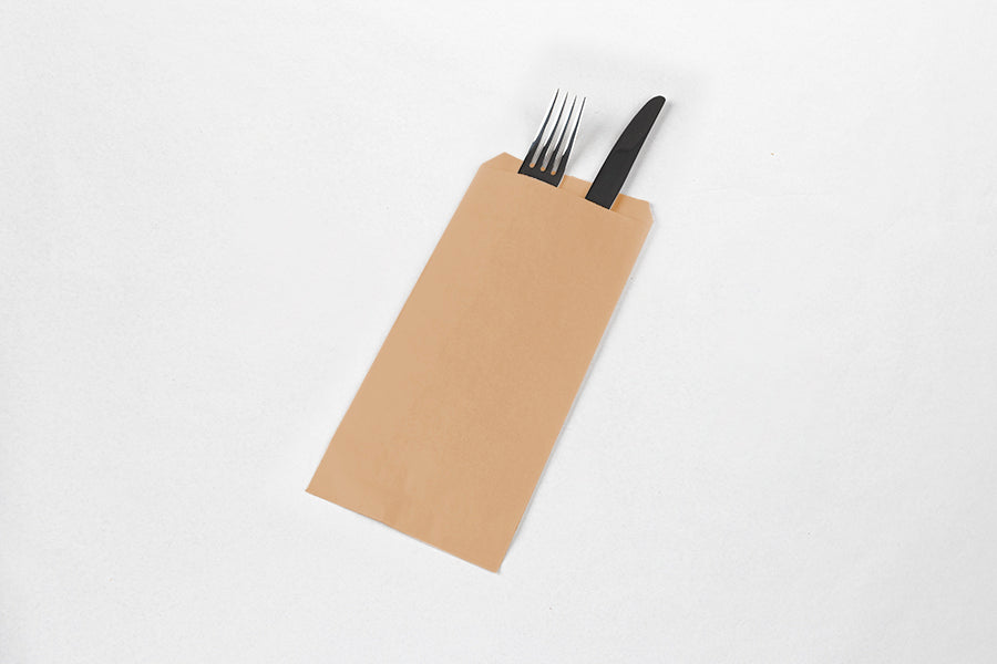 Cutlery Holder Paper Bag 9x24cm Kraft Laid 60gr 1,000u