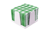 Napkin Rings 20x20 PS White -with Napkin- (Green Vichy) 12 units