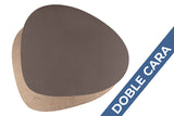 Mantel Polipiel Oval. 37x43 Marrón-Oro (12pq x 12uds)