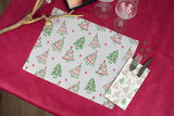 Mantel Papel 30x40cm 100gr Blanco Deco. Aspen (Tinta Verde y Rojo), Estuche de 200uds