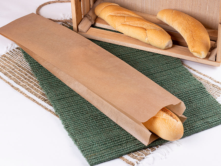 Sac Papel 12+6x58cm 35gr. Kraft Verjurado 1.000 uds.