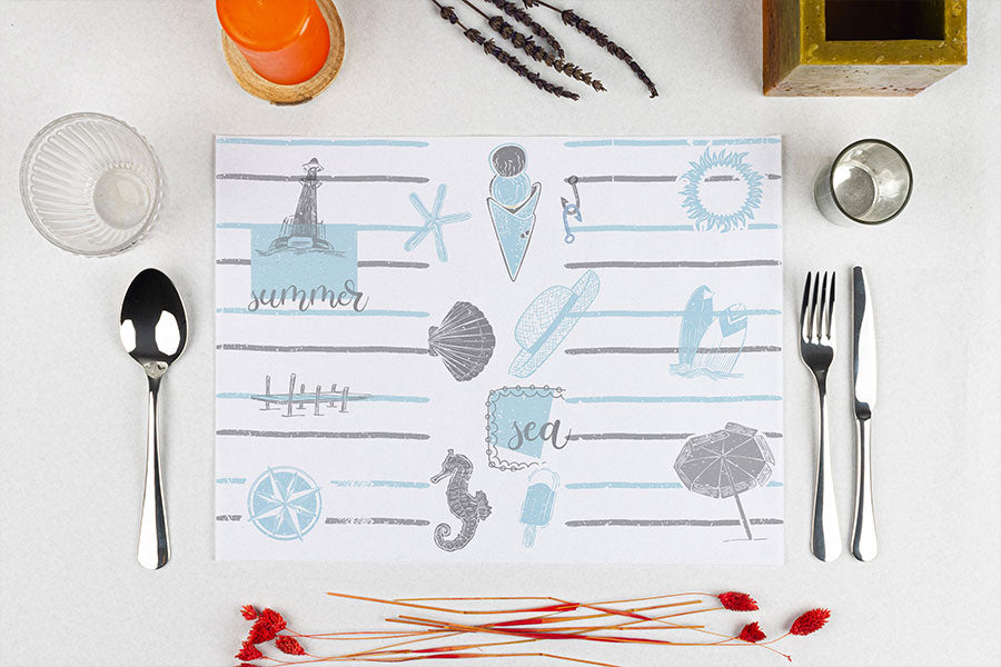 Startex Cut Tablecloth 30x40cm White Deco. Sea