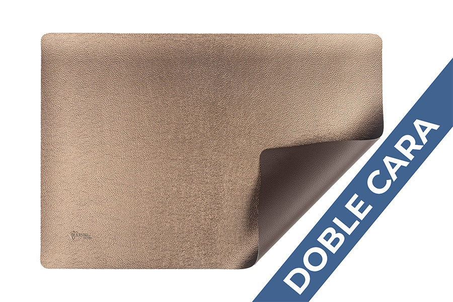 Mantel Polipiel 30x43cm Marrón-Oro (12pq x 12uds)