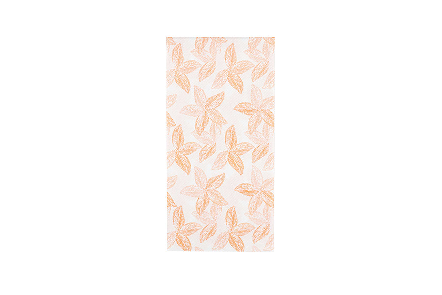 Servilleta Air Soft 40x40cm Pleg. 1/8 Deco. Leaf Naranja, 480uds