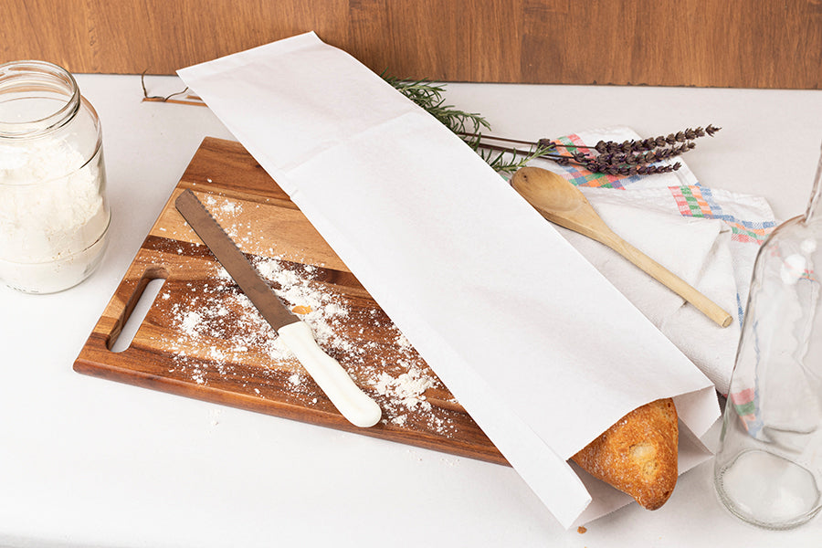 Paper Bags 12+6x58cm 40gr. White Standard 1,000 units.