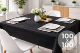 Mantel Extratela Cuadros 100x100cm Negro (Confeccionado a 96x96cm)