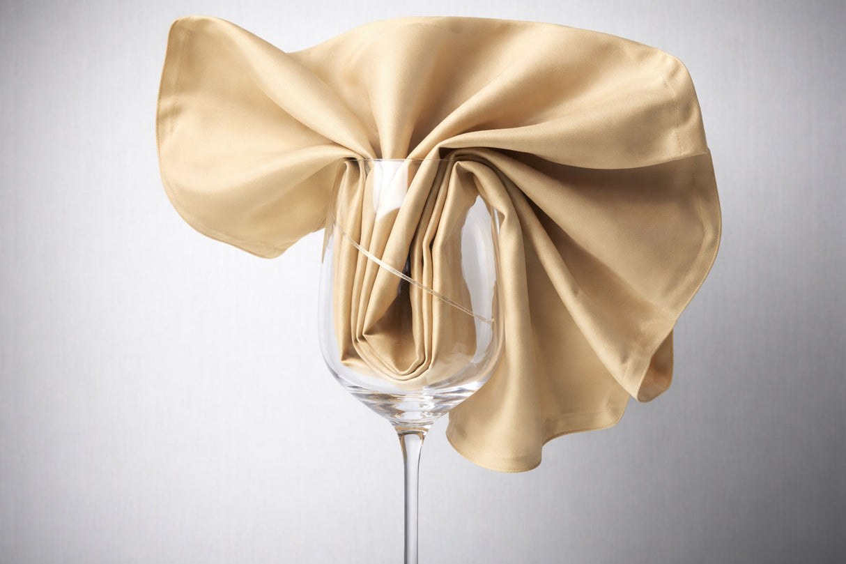Servilleta Tela Raso Satén 54x54cm Color Beige (50% Poliéster / 50% Algodón)
