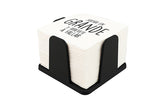 Napkin Rings 20x20 PS Black -w/Napkin- (Phrases) 12 units