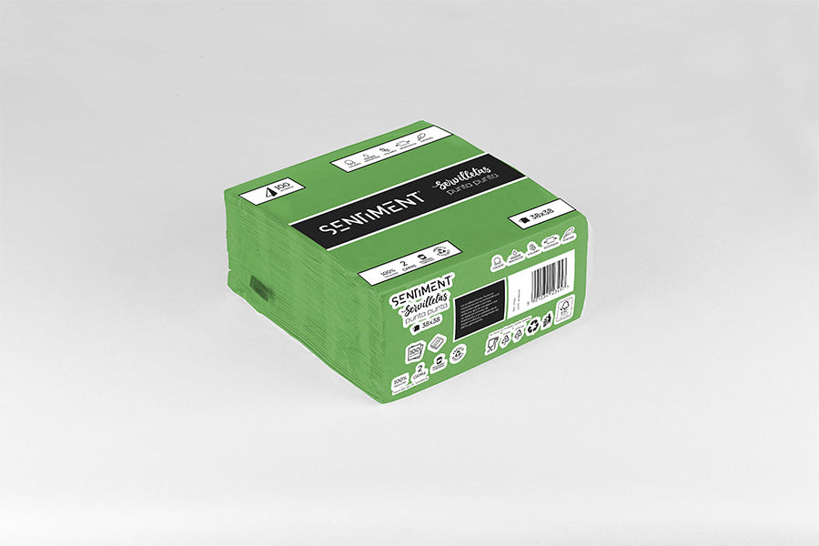 Servilleta 38x38 Punta Punta 40ud. 24paq. Verde -Sentiment-