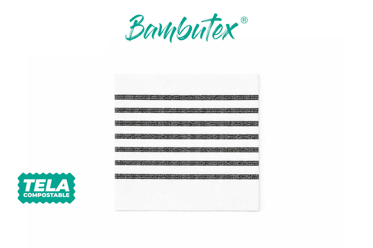 Servilleta Bambutex 40x40cm Deco. Marino Negro, 600uds