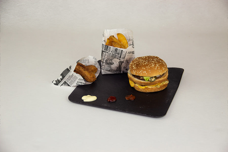 Bolsa Papel Antigrasa 12+6x12cm Deco. Prensa 2.000 uds (Fast Food)