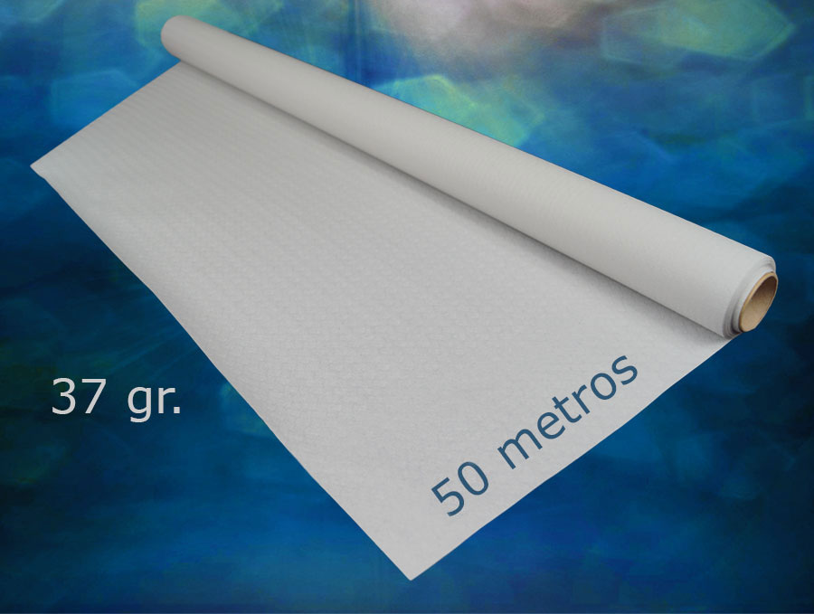 White paper tablecloth roll 37gr. 1x50 10 units.
