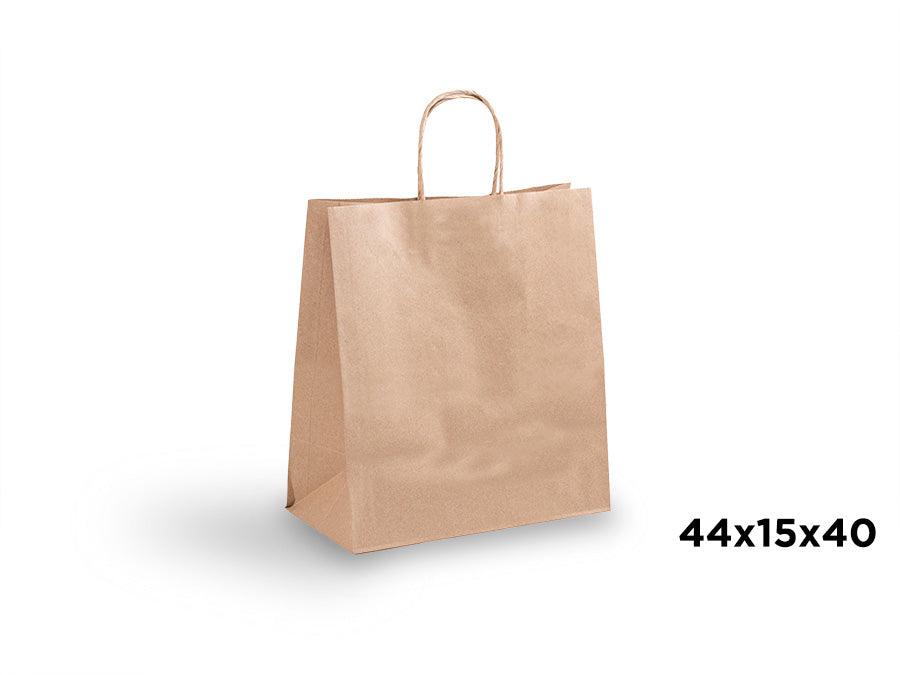 Kraft Paper Bag Curly Handle 44x15x40cm 100gr 180u