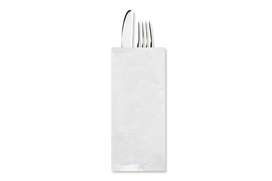Sobre Papel Portacubiertos 11x25cm Blanco (Avec Servilleta) 800u Granel
