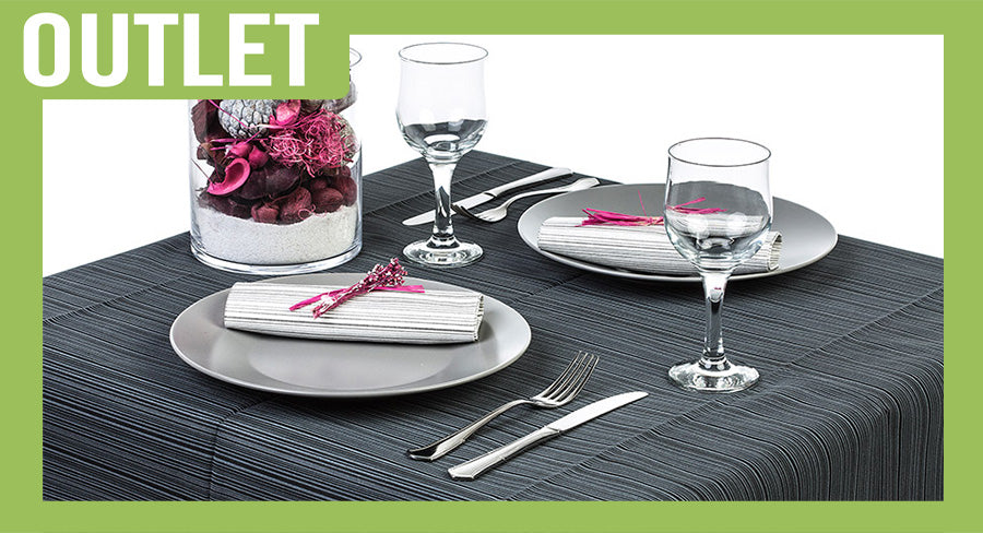 ; Mantel Air Soft 100x100cm Doblado 1/8 Negro Deco. Basic Blanco, 100uds