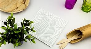 ; Servilleta Bambulux 40x40cm Dec Tropical Gris, 360uds