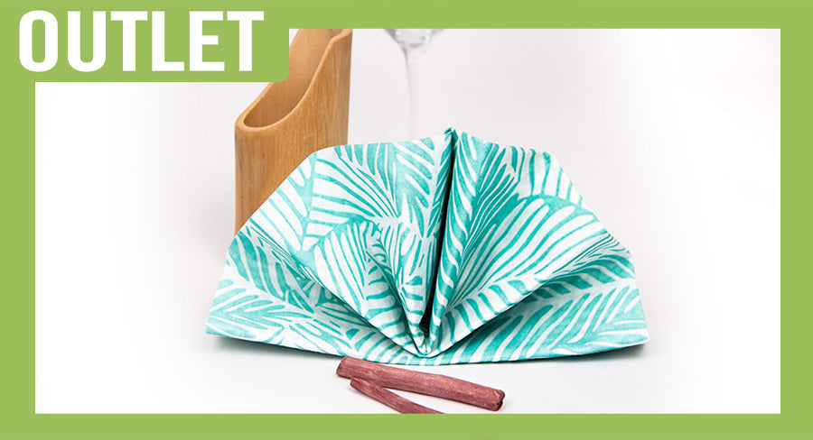 ; Servilleta Bambutex 50x50cm Deco. Tropical Turquesa, 200uds