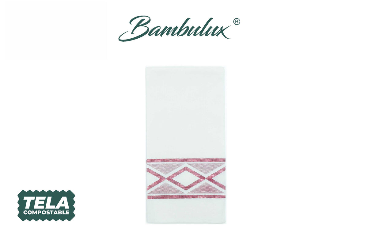 Servilleta Bambulux 48x48cm Pleg. 1/8 Deco. Delfos Burdeos, 300uds