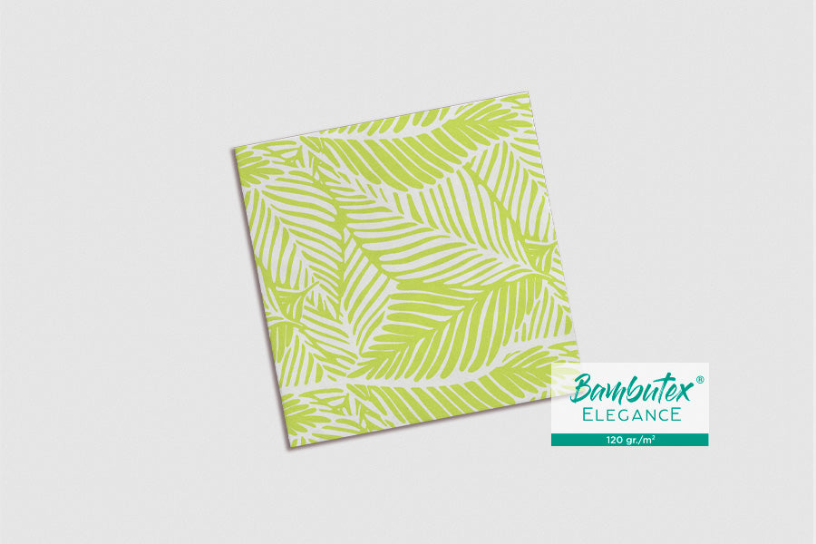 Servilleta Bambulux 40x40cm Dec Tropical Pistacho, 360uds