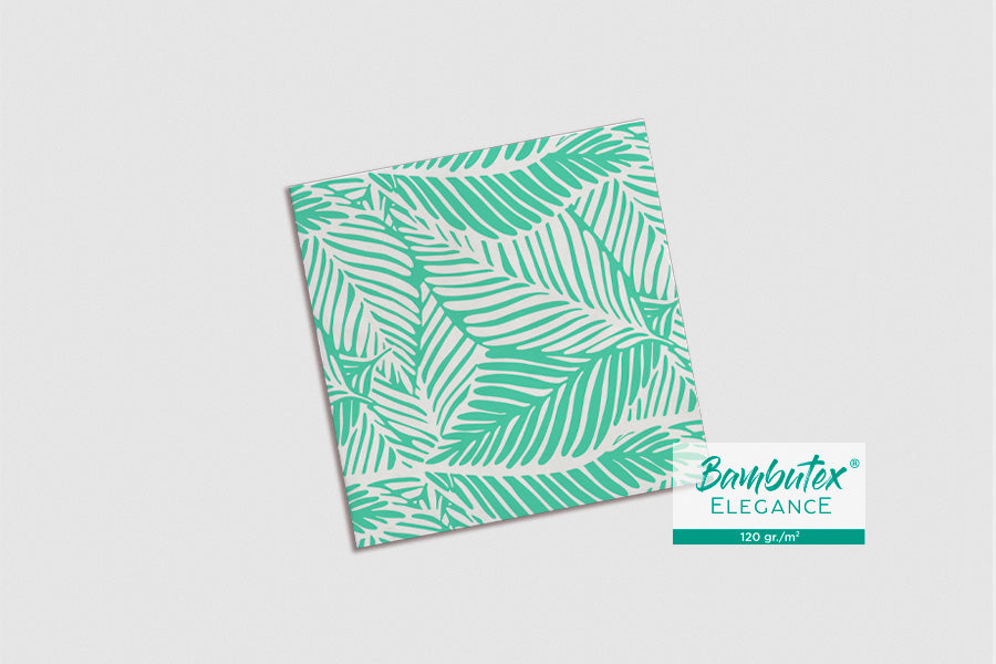 Servilleta Bambulux 40x40cm Dec Tropical Turquesa, 360uds