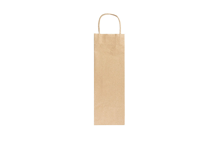 Bolsa Vino Asa Rizada Kraft 100gr 14+8x40cm 500uds