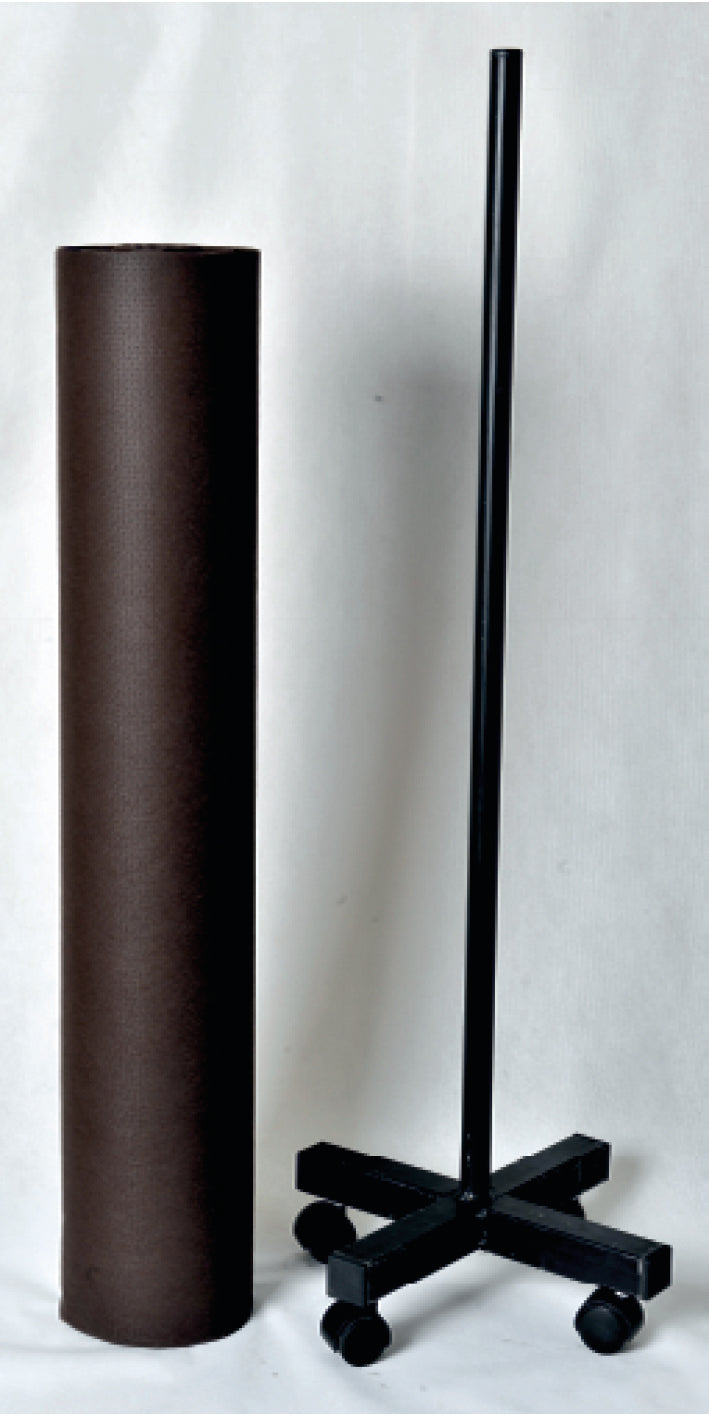 Iron dispenser for skirt roll.
