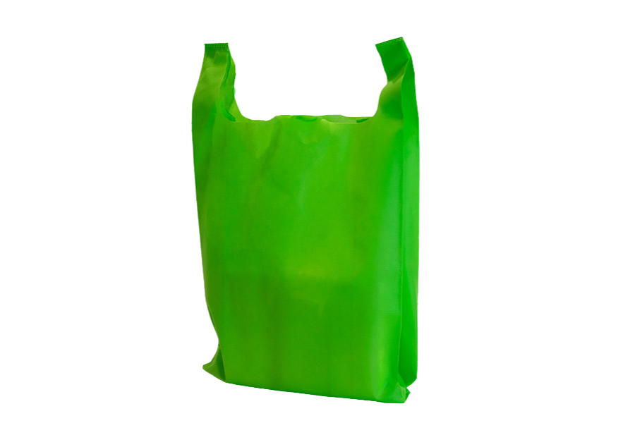 Novotex T-shirt bags, 40+18x65cm, 60g, grass green, 240 units.