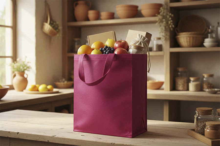 Bolsa Asa Plana Novotex 90g Burdeos 24+17x34 250ud