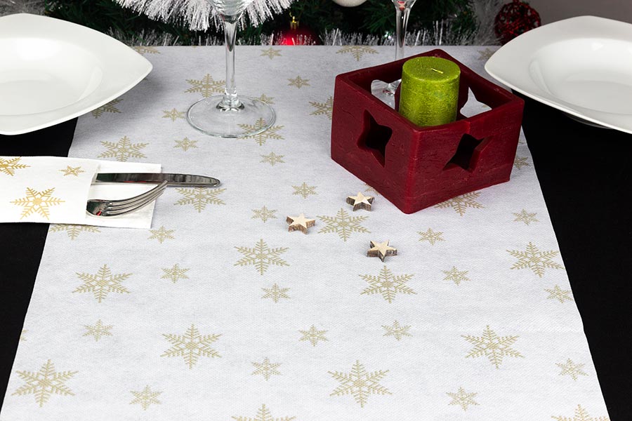 Rollo Mantel Novotex 0,40x48m Prec. 30cm Blanco Deco. Estrellas