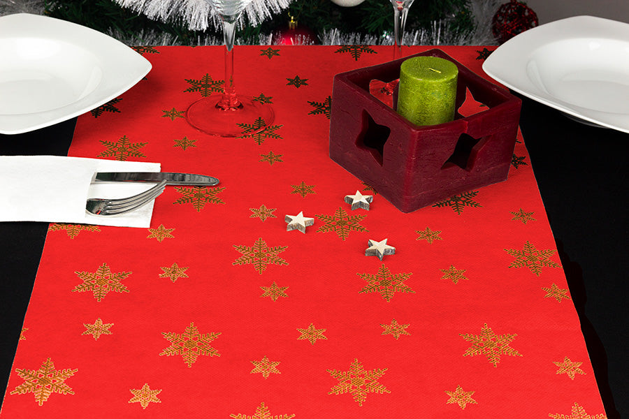 Rollo Mantel Novotex 0,40x48m Prec. 30cm Rojo Deco. Estrellas