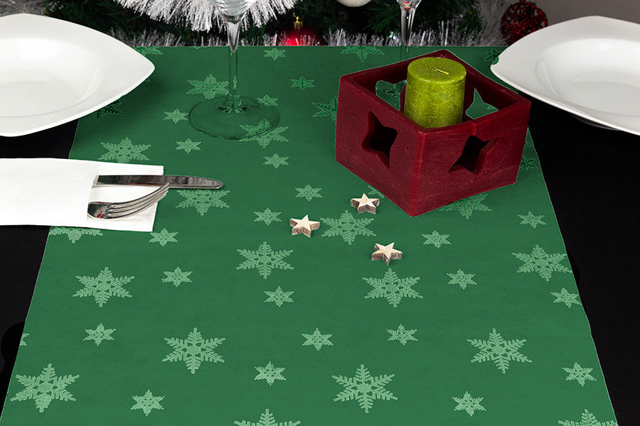 Rollo Mantel Novotex 0,40x48m Prec. 30cm Verde Deco. Estrellas