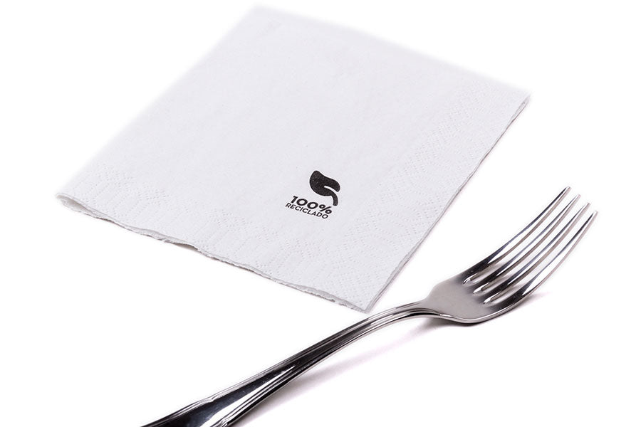 ; Servilletas Reciclado 2 capas 30x30 100uds. 48pq Blanc