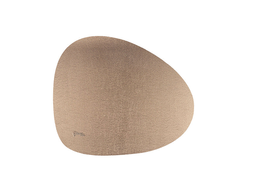 Mantel Polipiel Oval. 37x43 Marrón-Oro (12pq x 12uds)