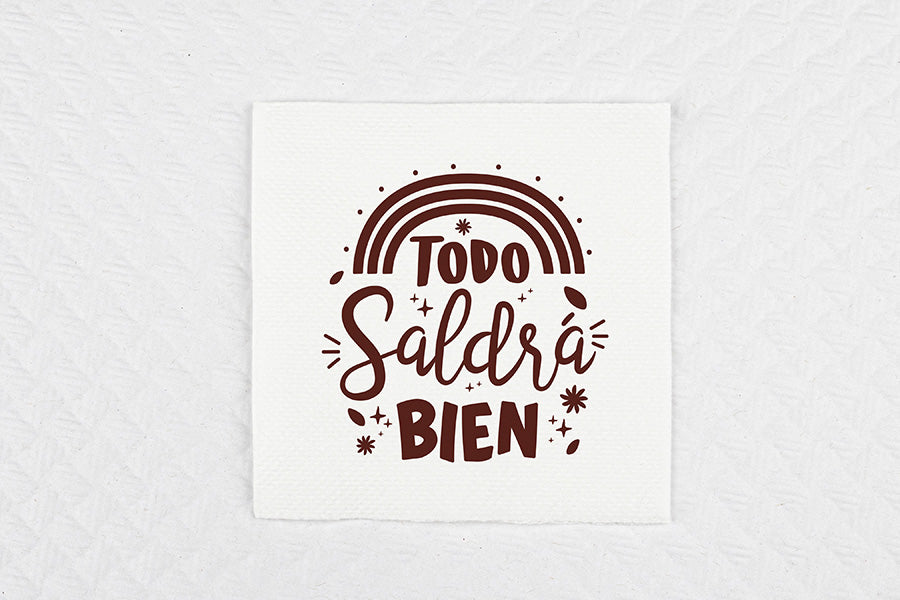 Servilletas 20x20 Micropunto 1 Capa Blanca Deco. Frases