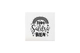 Servilleta Punta Punta 20x20cm Blanca Deco. Frases, 100uds 30pq