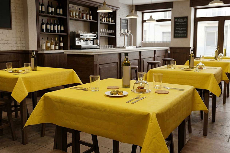 Rollo Mantel Fondo Color 1,2x7m 50gr "Sin Mandril" · Amarillo · ambiente