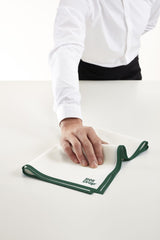 Roll Drap Paño Algodón Blanco Cenefa Verde 40x64 (10u/rollo)