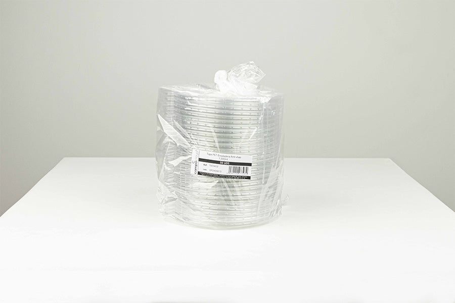 Couvercle antibuée pour saladier en PET 1 300 ml (6 paquets de 50 unités) 