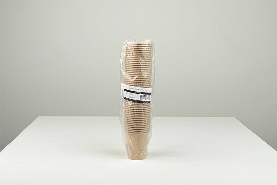 Vaso Papel Kraft 200cc. 7oz (20pq. x 50uds)
