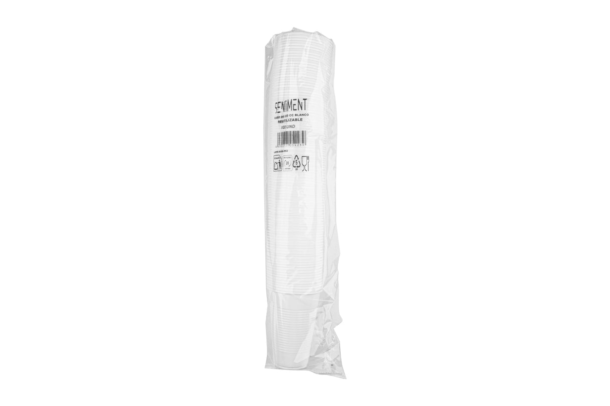 Vaso Reutilizable PP 200cc Blanco