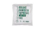 Bolsa Plástico Asa Camiseta 42x53cm 50µm Reciclada 70% Blanca, 20pq x 1kg