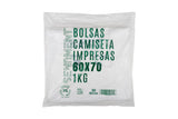 Bolsa Plástico Asa Camiseta 60x70cm 50µm Reciclada 70% Blanca, 20pq x 1kg