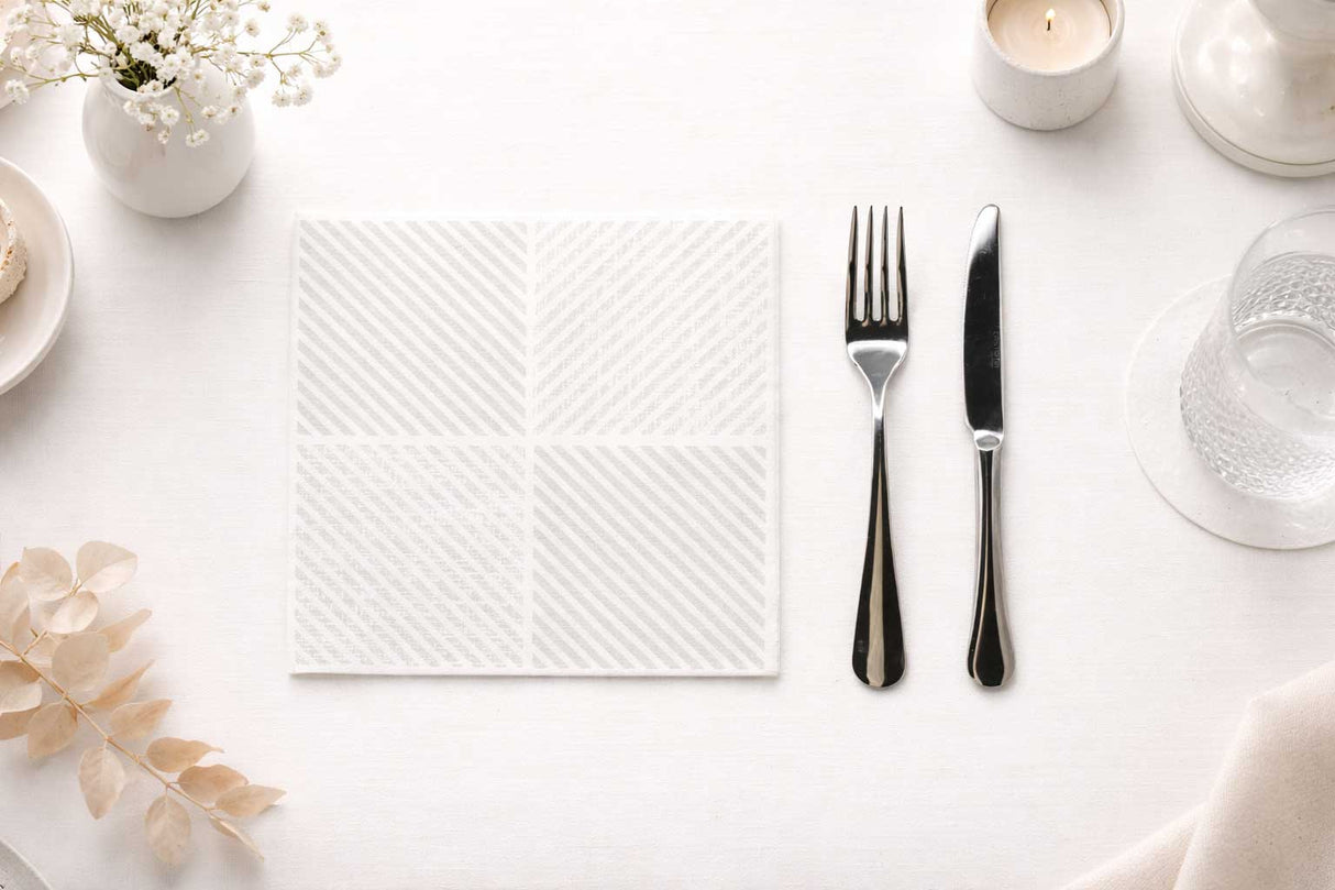Servir. Bambulux 40x40cm 480uds Déco. Diagonale Grise