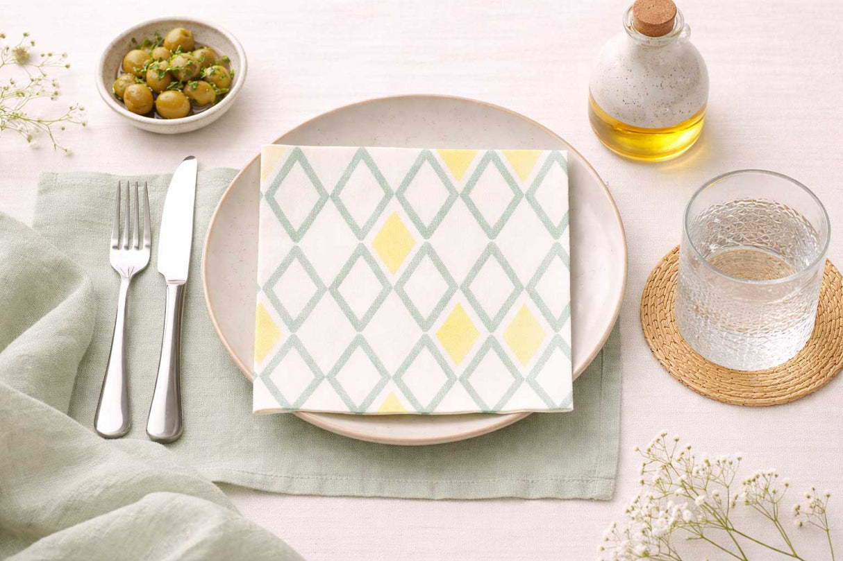 Servir. Bambulux 40x40cm 480uds Déco. Tresmall Vert