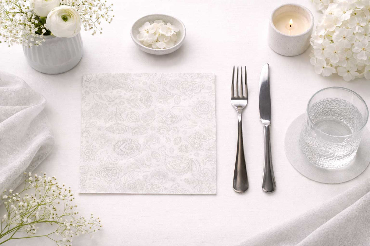 Servilleta Bambulux 40x40cm Deco. Yakarta Gris, 480uds