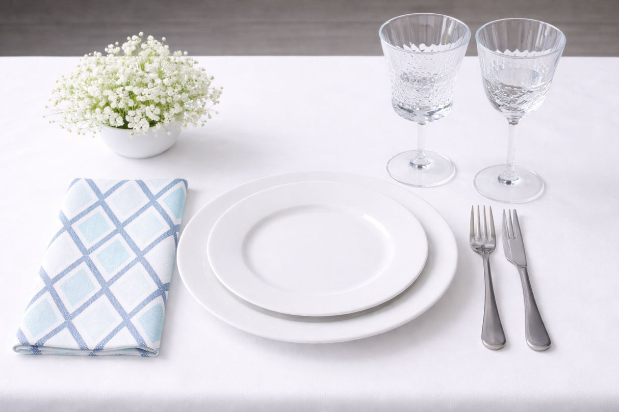 Servir. Bambulux 48x48 Pl. 1/8 300uds. Blanco TL AZ Déco. Tresmall Azul