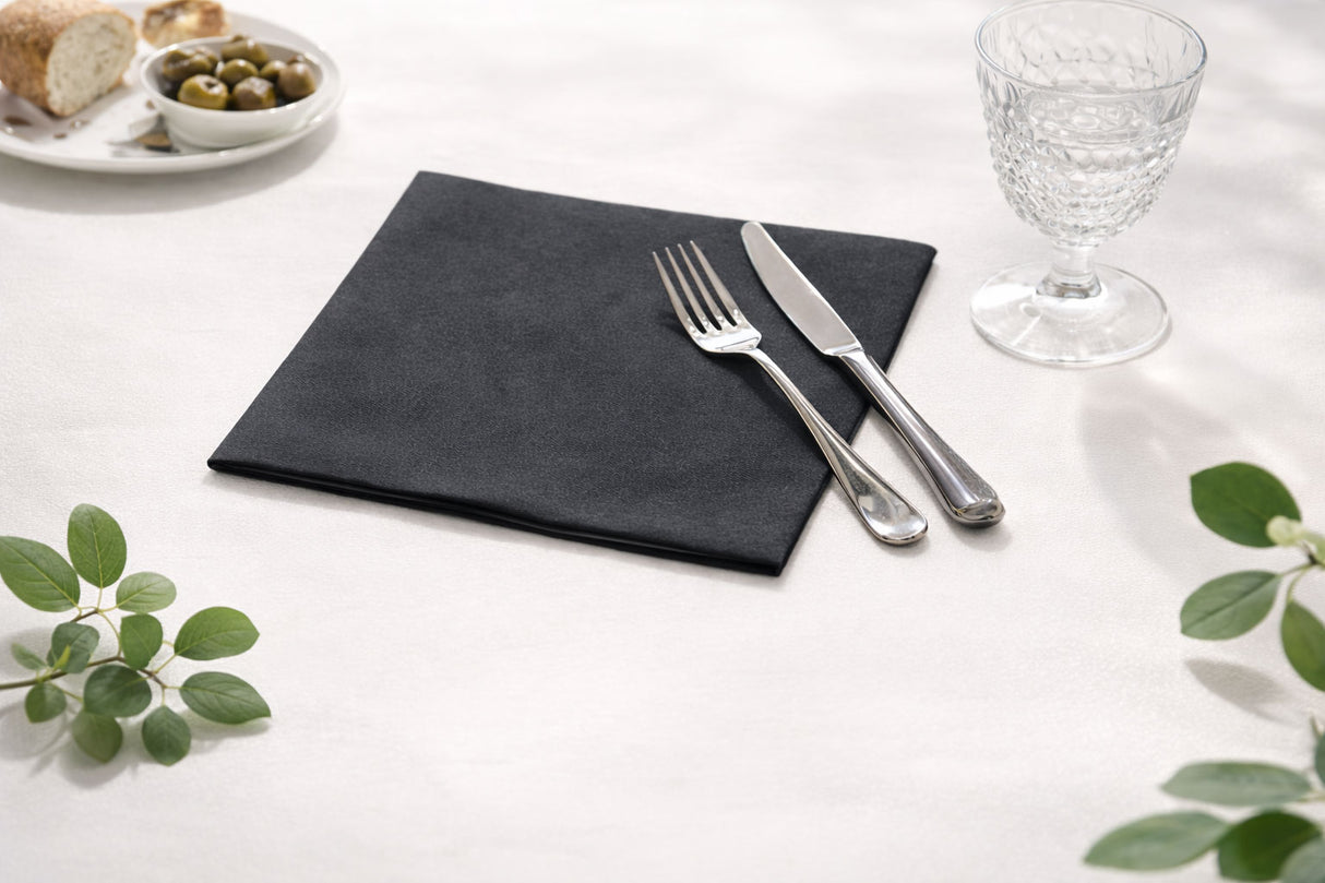 Servilleta Bambutex 48x48cm Negro, 300uds