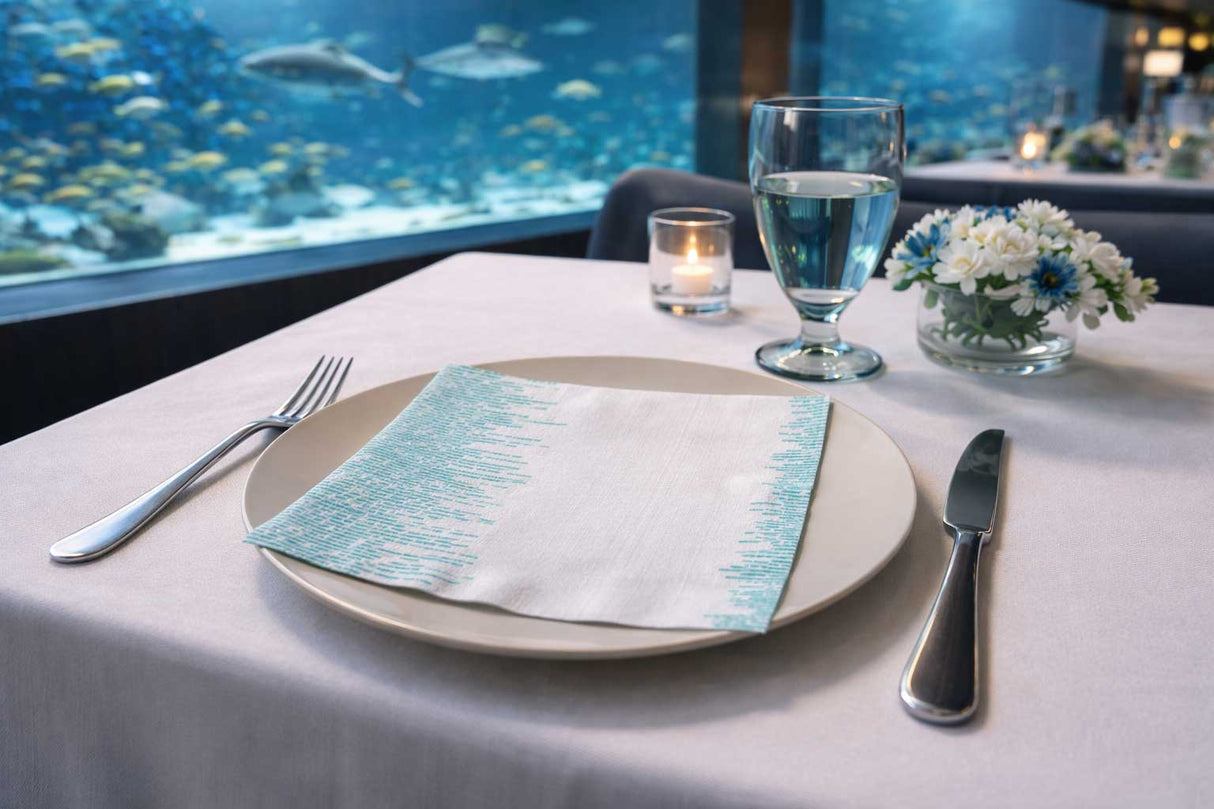 Servilleta Bambutex 40x40cm Deco. Sonora Agua Marina, 600uds